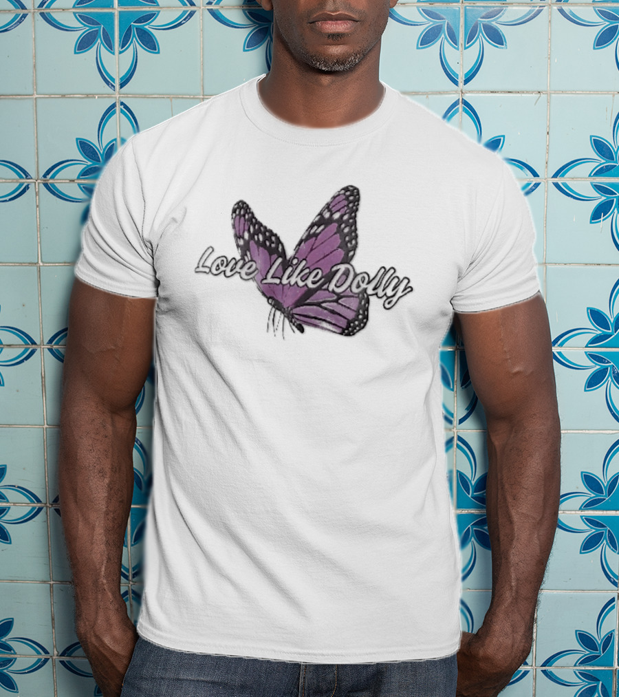 Love Like Dolly Purple Monarch Butterfly Open Wings T-Shirt