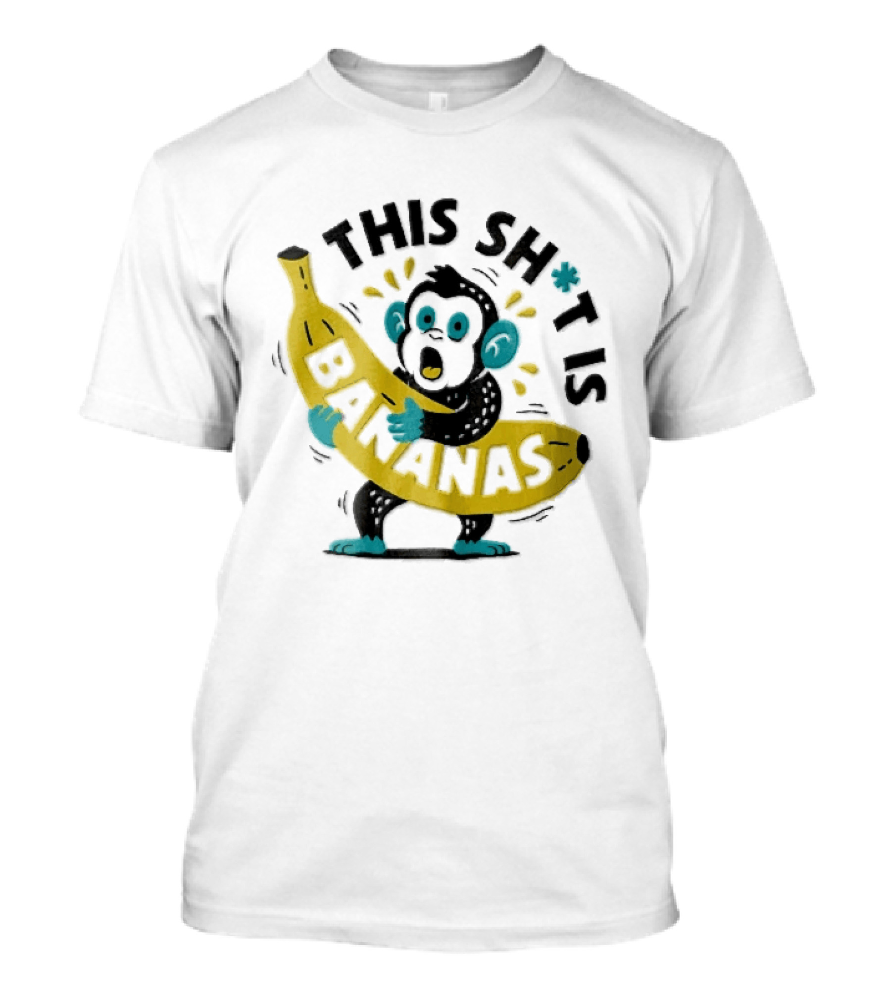 This Shit Is Bananas Surprised Monkey Holding Giant Fruit T-Shirt