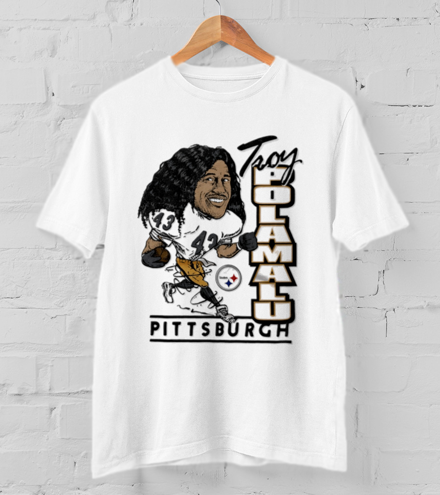 Troy Polamalu Pittsburgh Steelers 43 Caricature T-Shirt