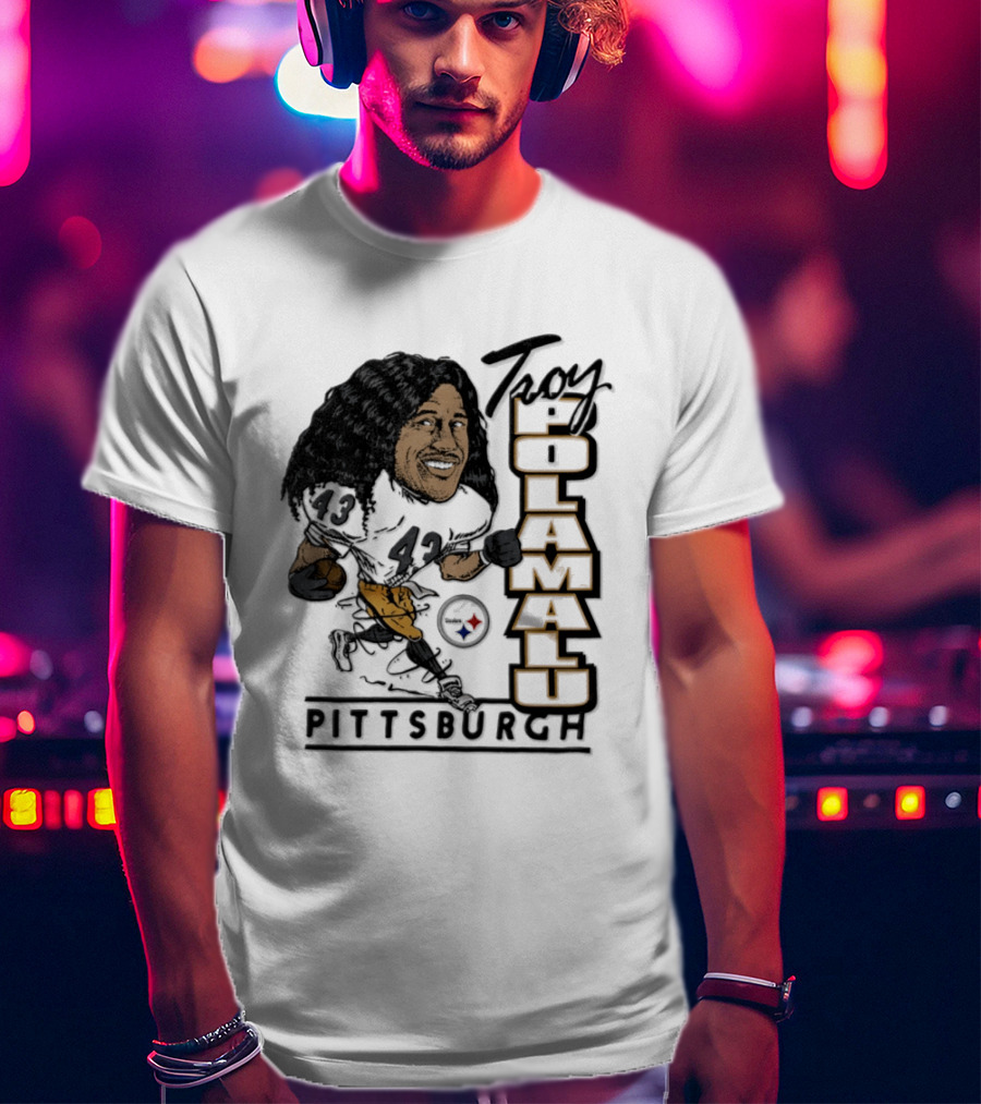 Troy Polamalu Pittsburgh Steelers 43 Caricature T-Shirt