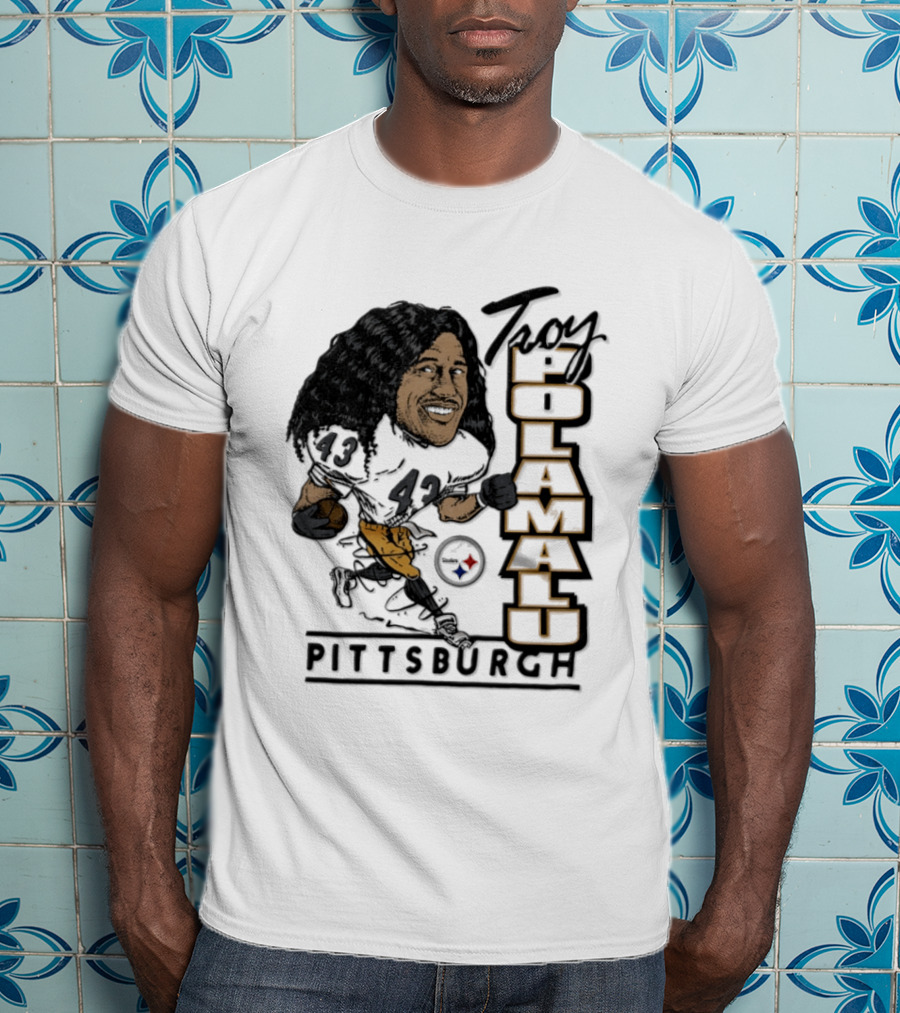 Troy Polamalu Pittsburgh Steelers 43 Caricature T-Shirt