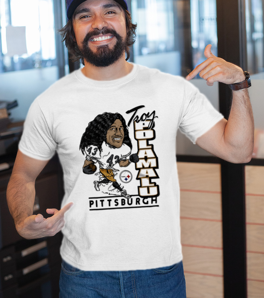 Troy Polamalu Pittsburgh Steelers 43 Caricature T-Shirt