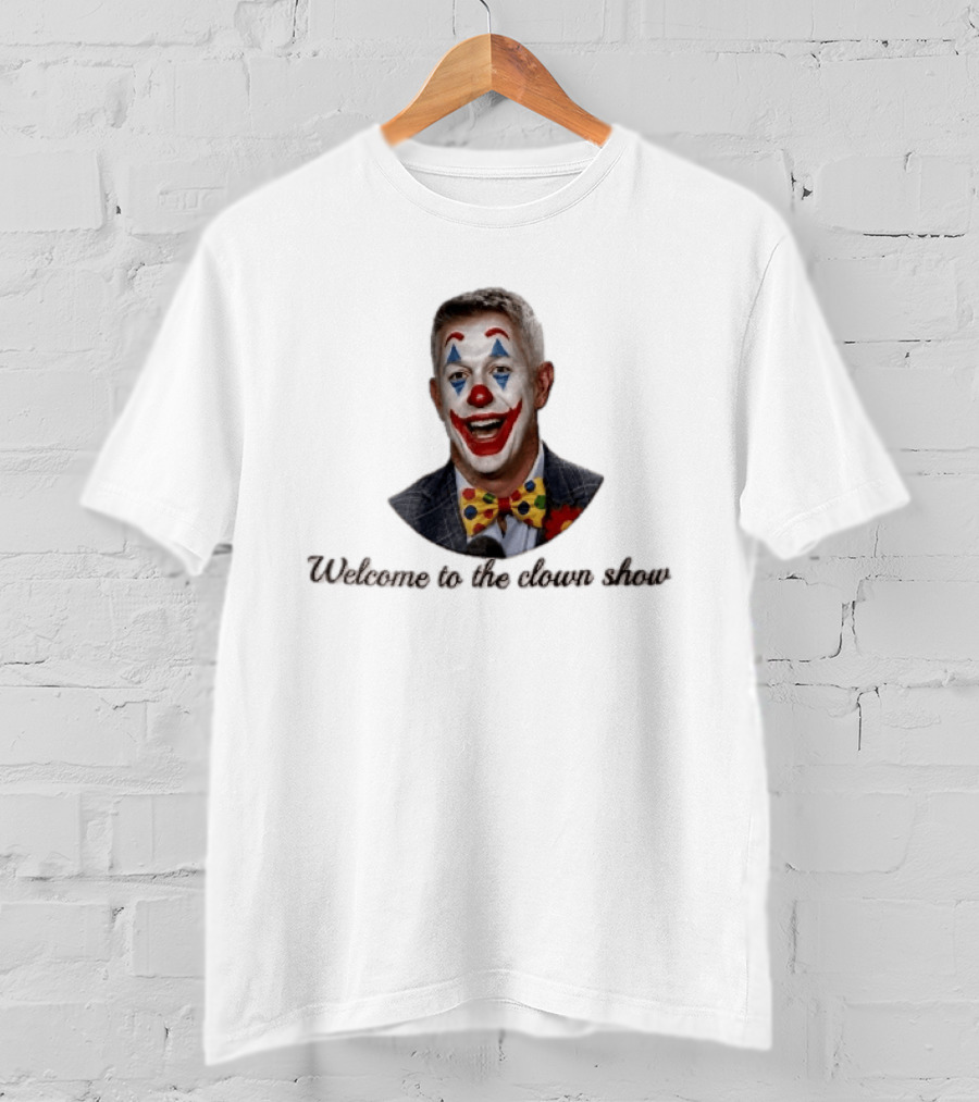 Welcome To The Clown Show Man Joker Makeup Bow Tie White T-Shirt