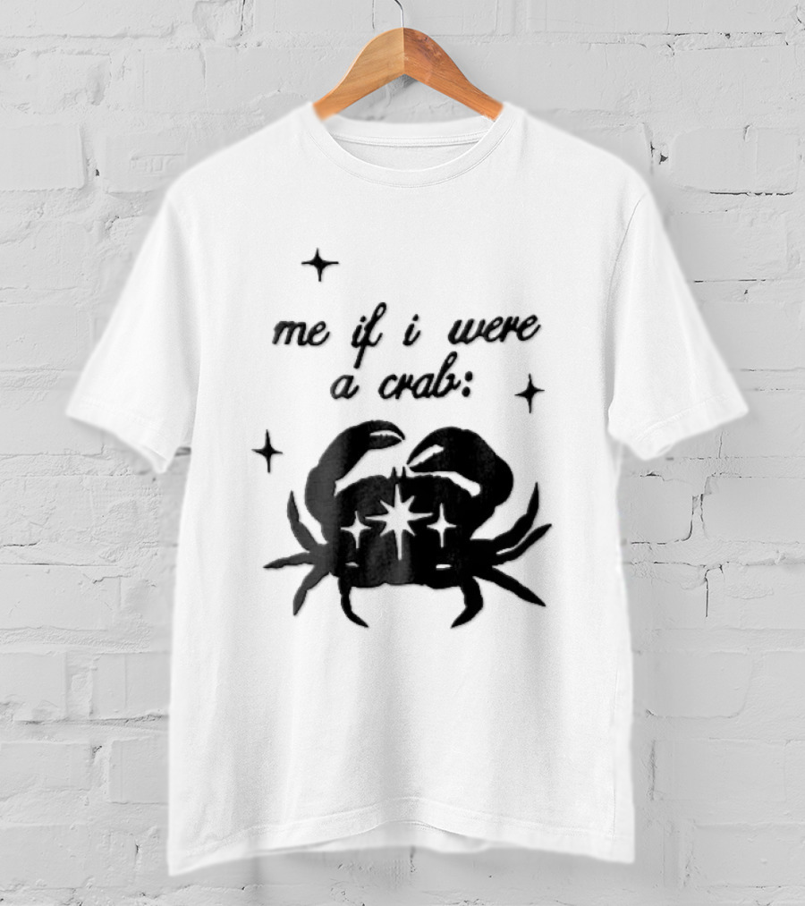 Me If I Were A Crab Crustacean Sparkles Silhouette Four Point Stars T-Shirt