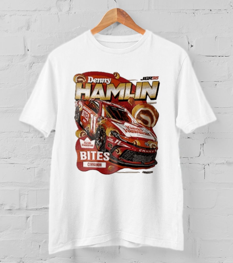 Denny Hamlin JGR 11 NASCAR King's Hawaiian Bites Cinnamon Red Camry Race Car T-Shirt