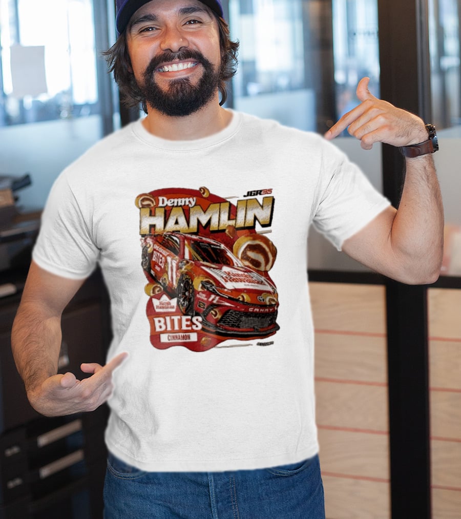 Denny Hamlin JGR 11 NASCAR King's Hawaiian Bites Cinnamon Red Camry Race Car T-Shirt