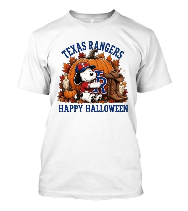 Texas Rangers Snoopy Pumpkin Happy Halloween T-Shirt Texas Rangers Snoopy Pumpkin Happy Halloween T-Shirt