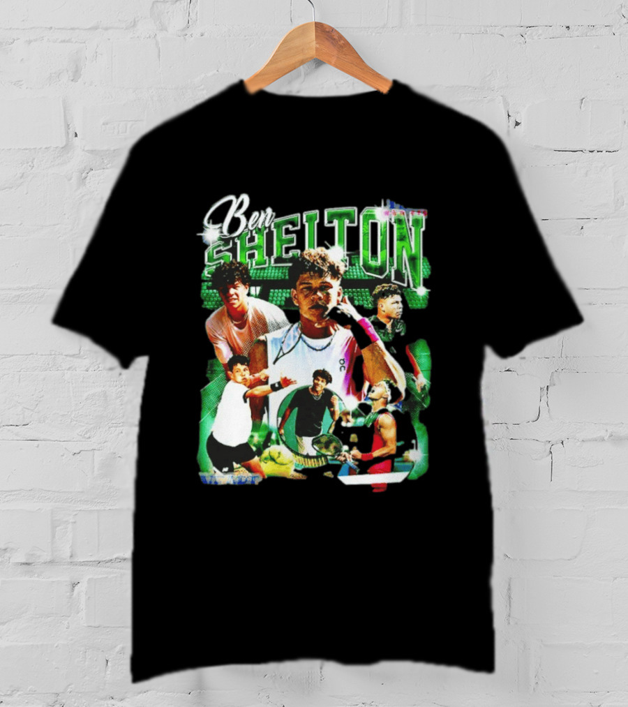 Ben Shelton Tennis Champions Green Collage T-Shirt