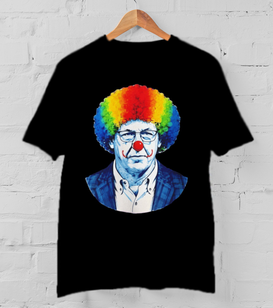 LSU Tigers Football Coach Brian Kelly Clown Red Nose Rainbow Wig T-Shirt