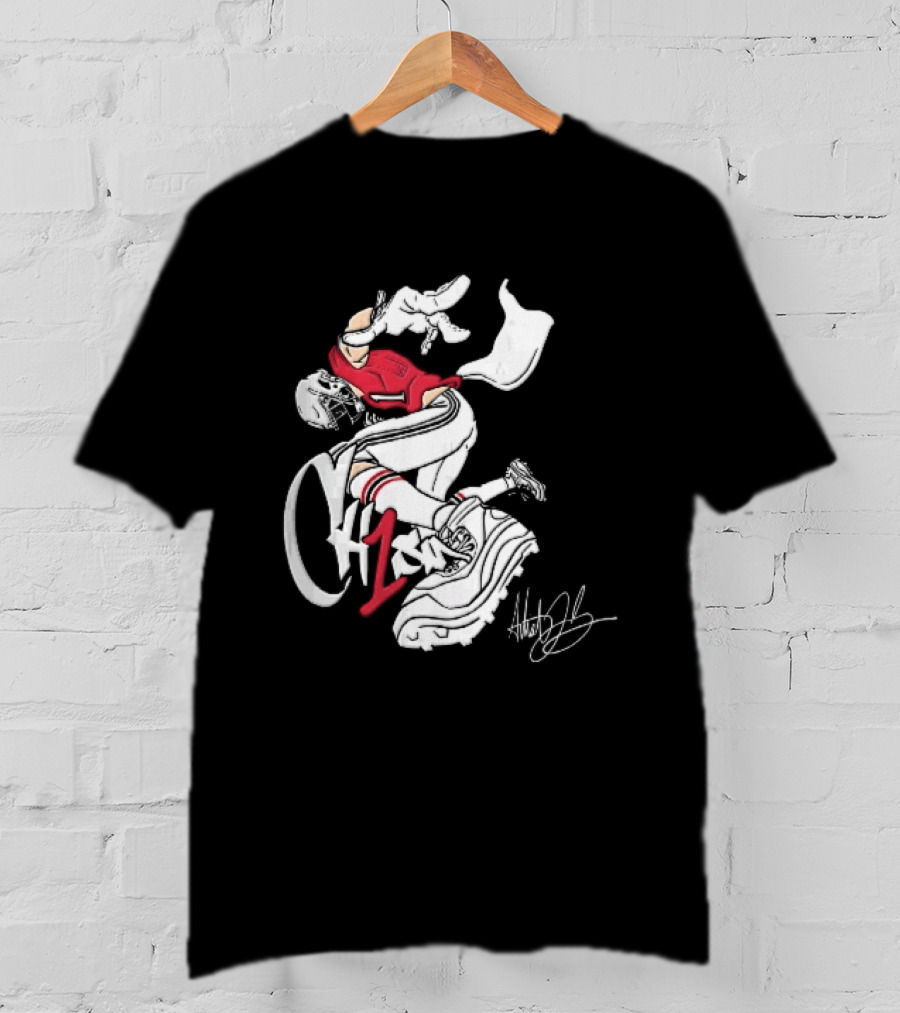 C1n Cam Newton New England Patriots Fisheye Cleat Cartoon Line T-Shirt
