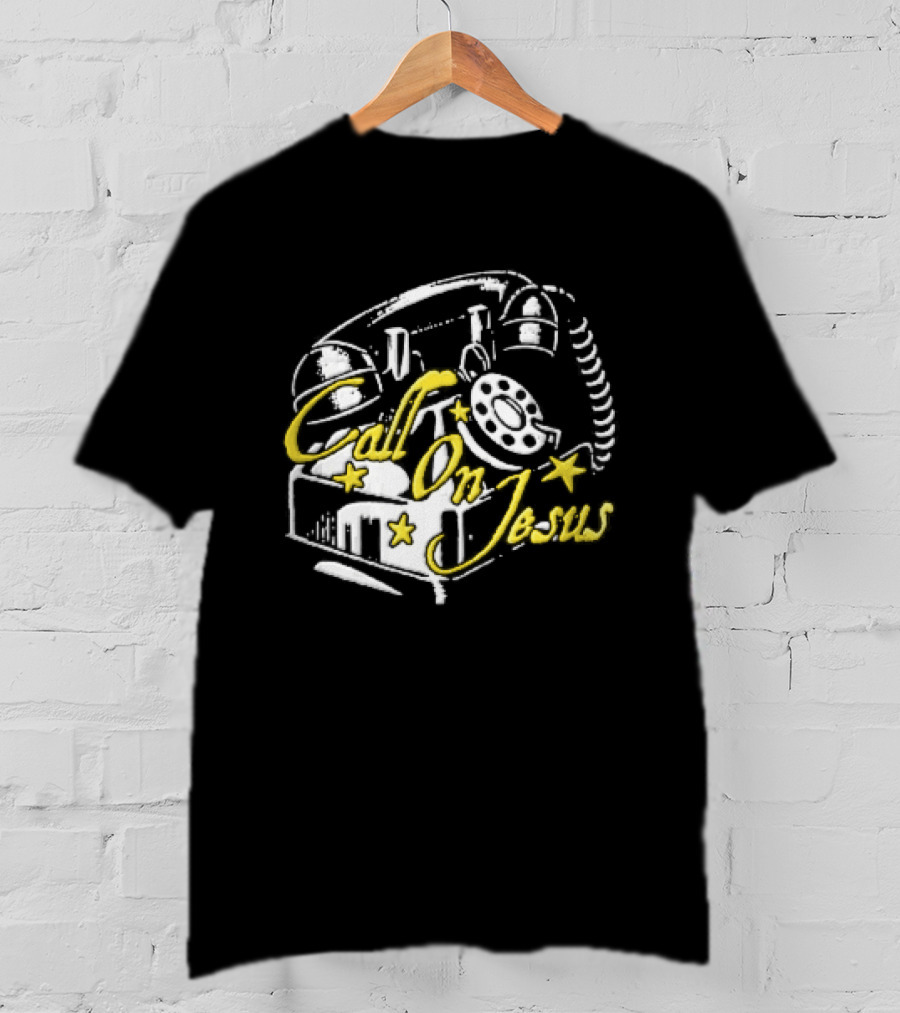 Call On Jesus Rotary Telephone Yellow Stars T-Shirt