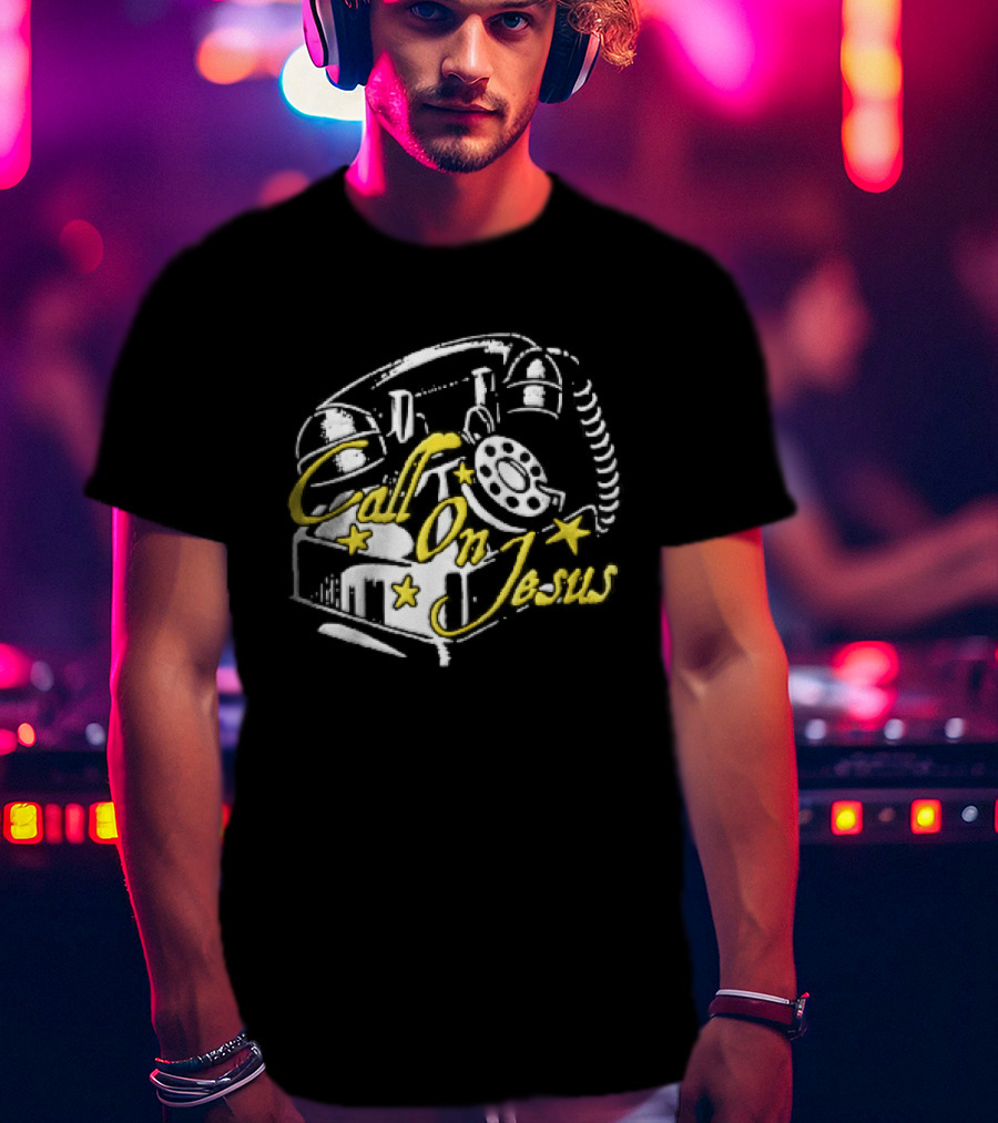 Call On Jesus Rotary Telephone Yellow Stars T-Shirt