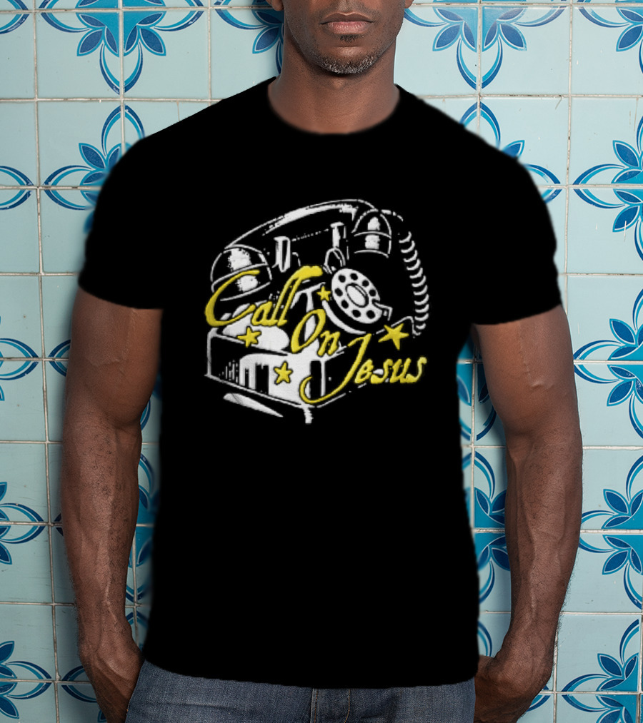 Call On Jesus Rotary Telephone Yellow Stars T-Shirt