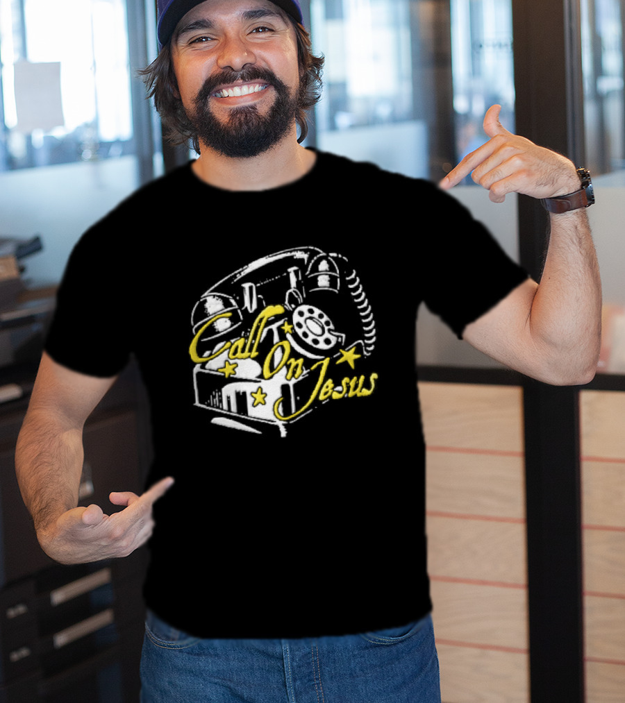 Call On Jesus Rotary Telephone Yellow Stars T-Shirt