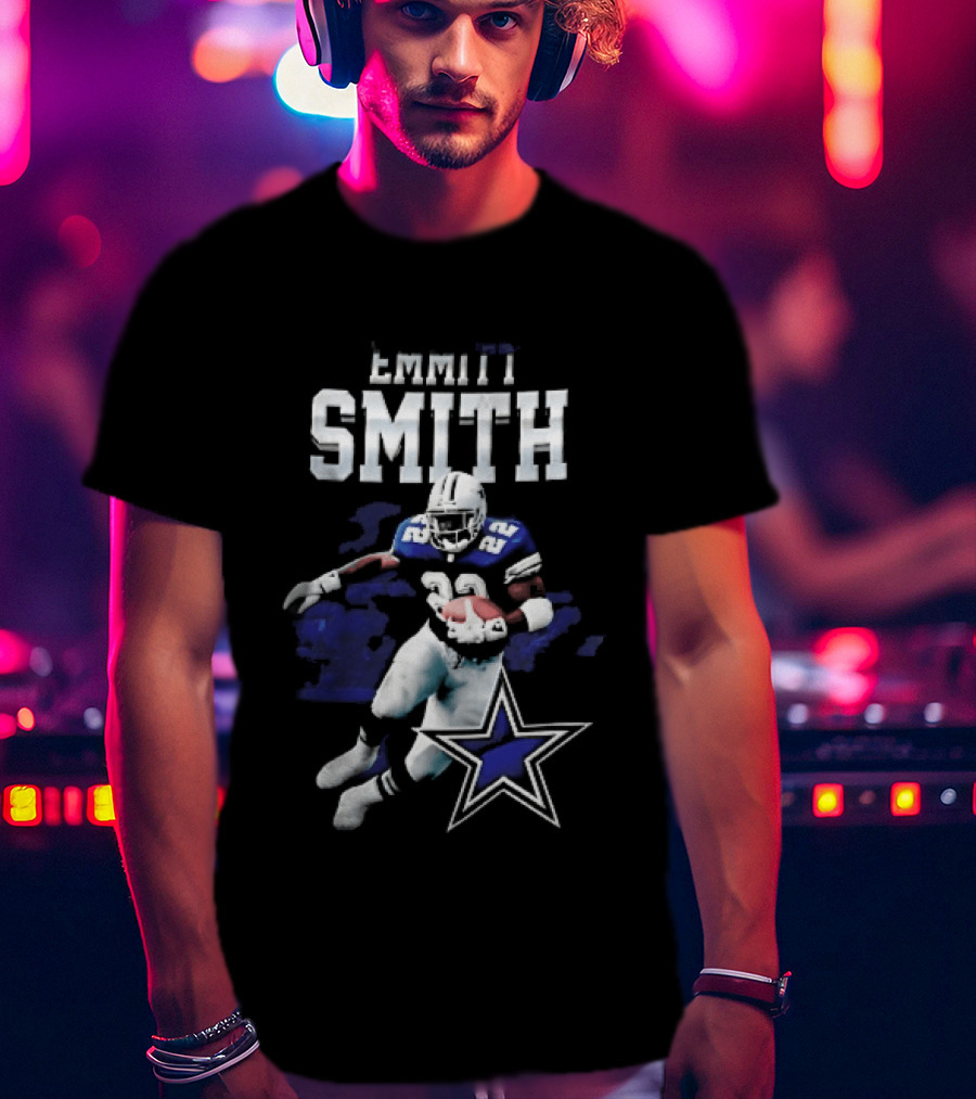 Dallas Cowboys Emmitt Smith 22 Running Player Football Star T-Shirt