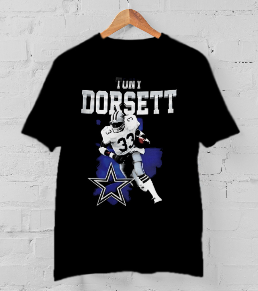 Dallas Cowboys Tony Dorsett Star 33 Paint Effect T-Shirt