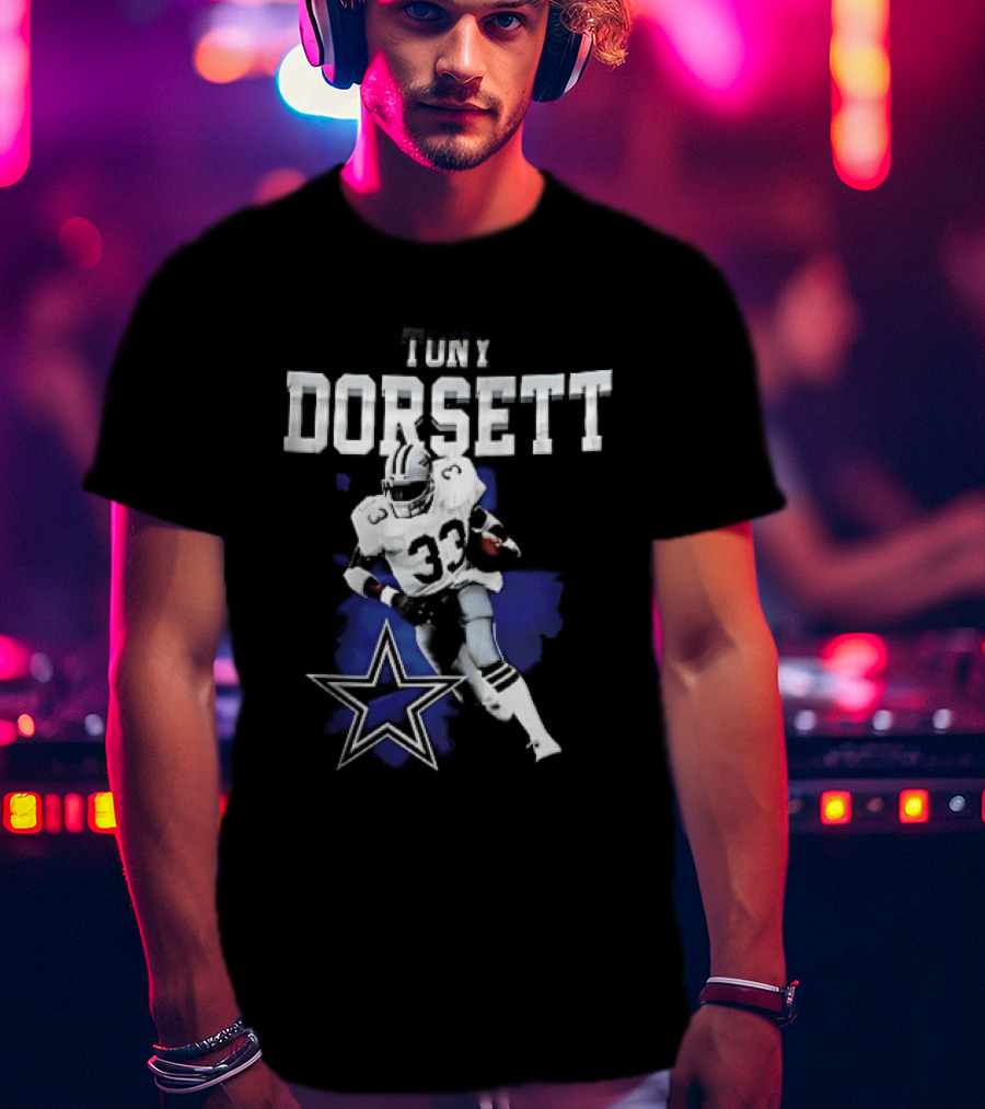 Dallas Cowboys Tony Dorsett Star 33 Paint Effect T-Shirt