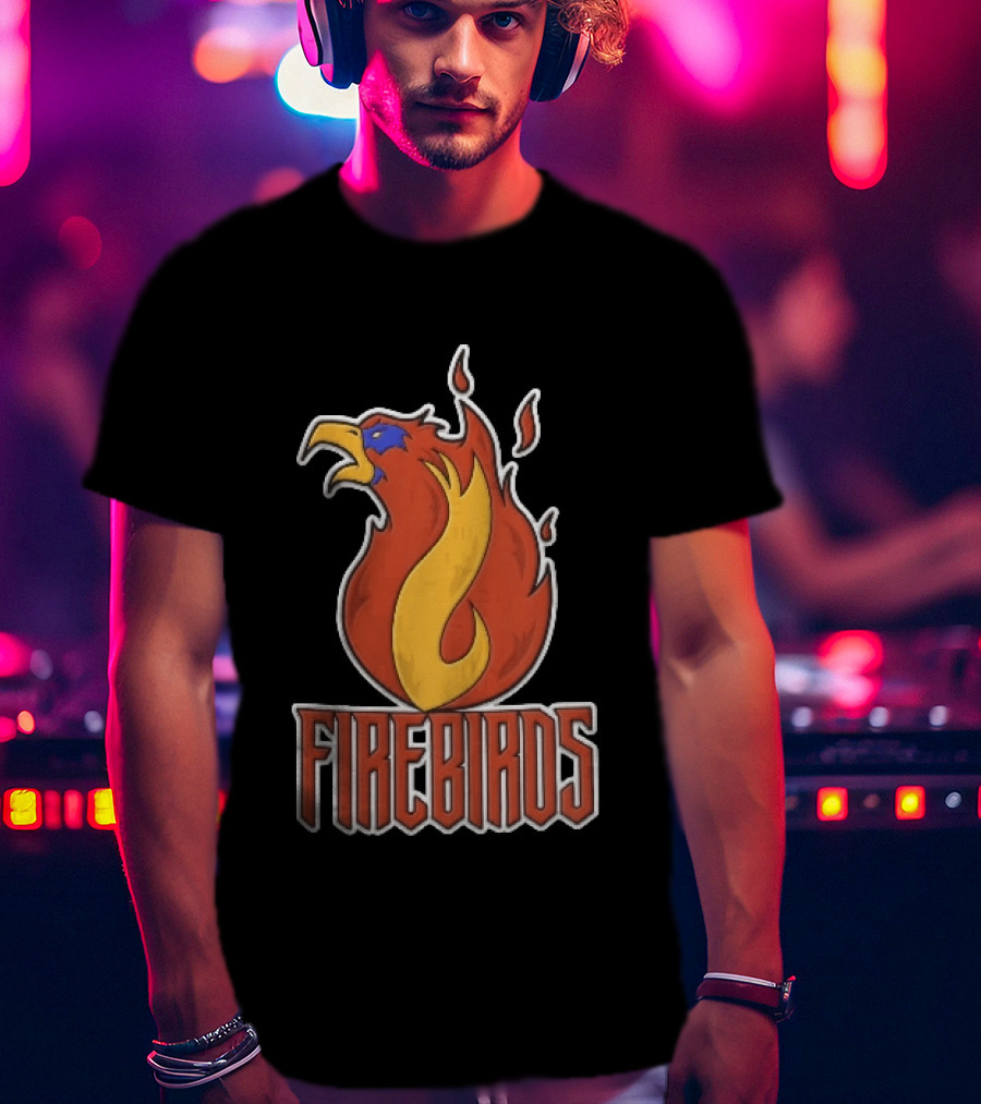 Firebirds Flaming Phoenix Head Flame Cartoon T-Shirt