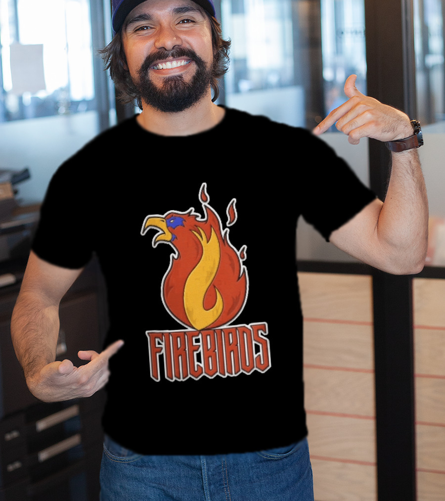 Firebirds Flaming Phoenix Head Flame Cartoon T-Shirt