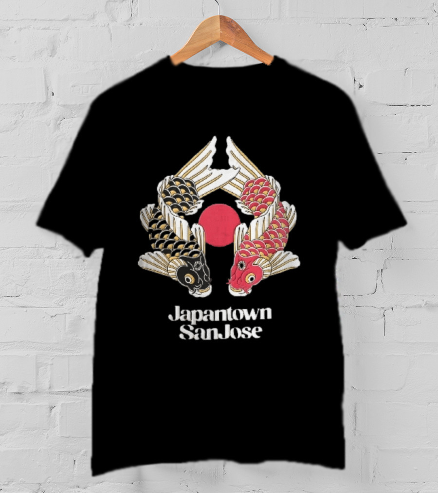 Japantown San Jose Two Koi Fish Red Sun T-Shirt
