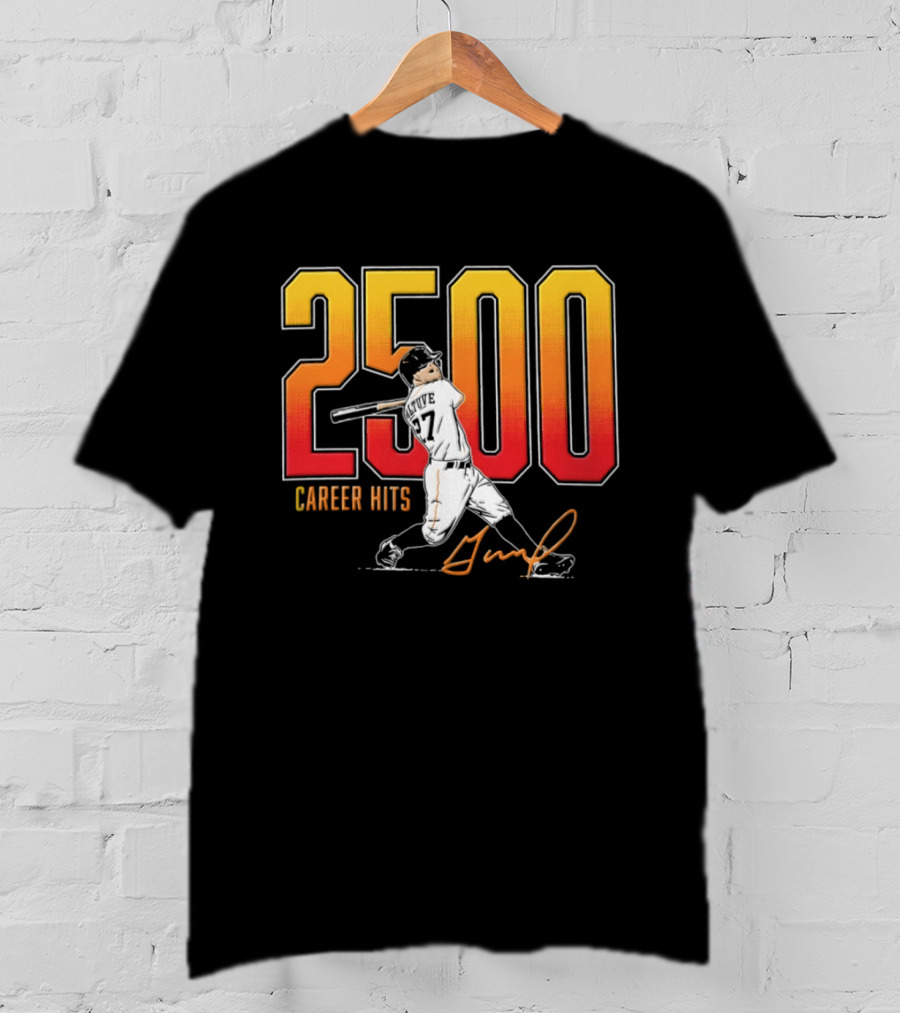 2500 Career Hits Houston Astros Baseball Jose Altuve Historic T-Shirt