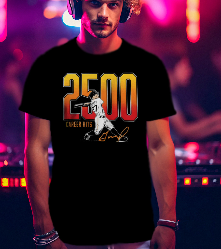 2500 Career Hits Houston Astros Baseball Jose Altuve Historic T-Shirt