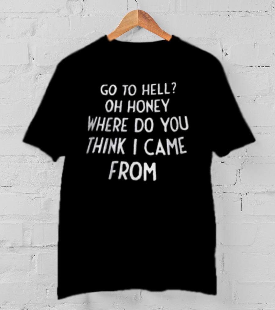 Go To Hell Oh Honey Where Do You Think I Came From Witty T-Shirt