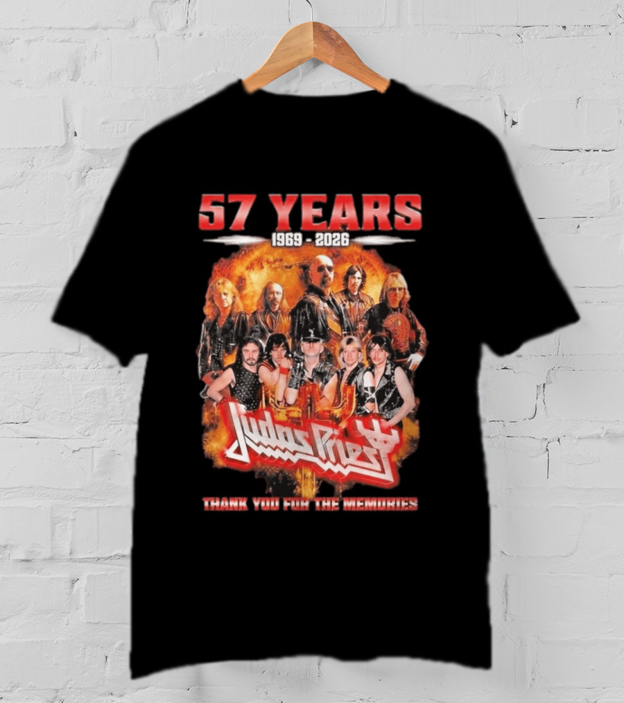 Judas Priest 57 Years 1969 2026 Thank You For The Memories T-Shirt