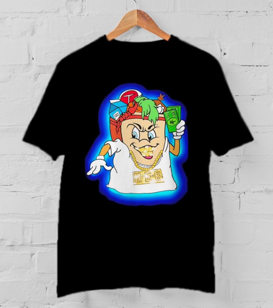 H E Buddy Bud Bucks Character Holding Bud Buck Bills And Wearing Gold Chain With Bling H E B T-Shirt