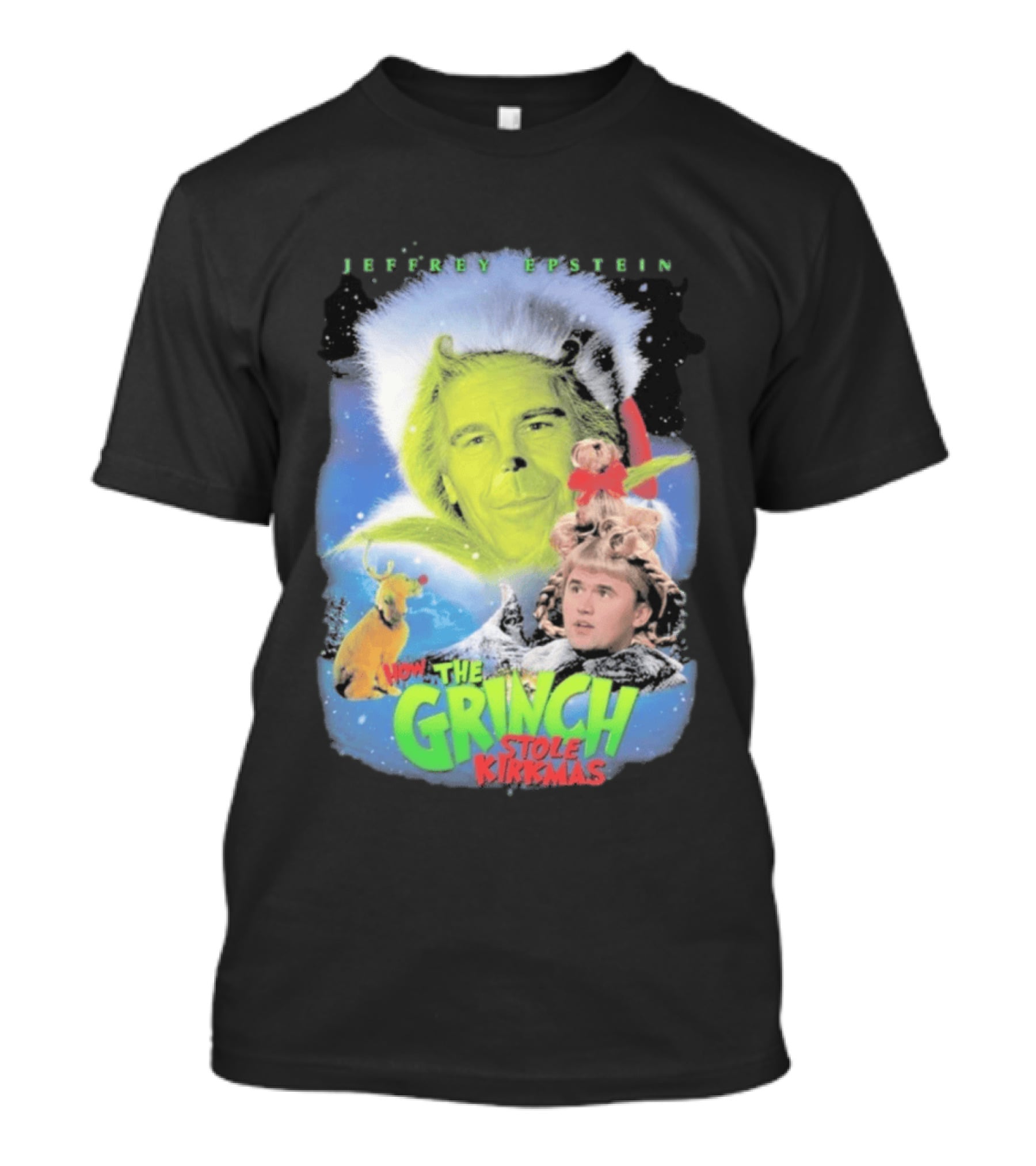 How The Grinch Stole Kirkmas Jeffrey Epstein T-Shirt