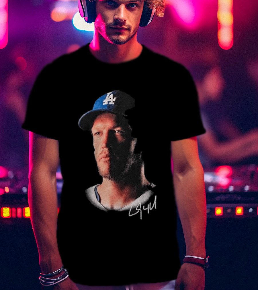 Kike Hernandez Wears Clayton Kershaw Face LA Dodgers Signature T-Shirt