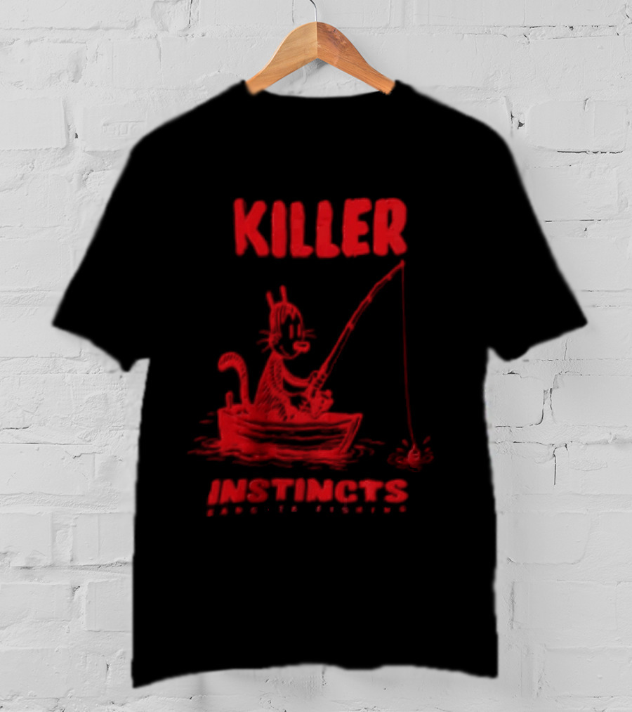 Killer Instincts Fishing Cat In A Boat T-Shirt