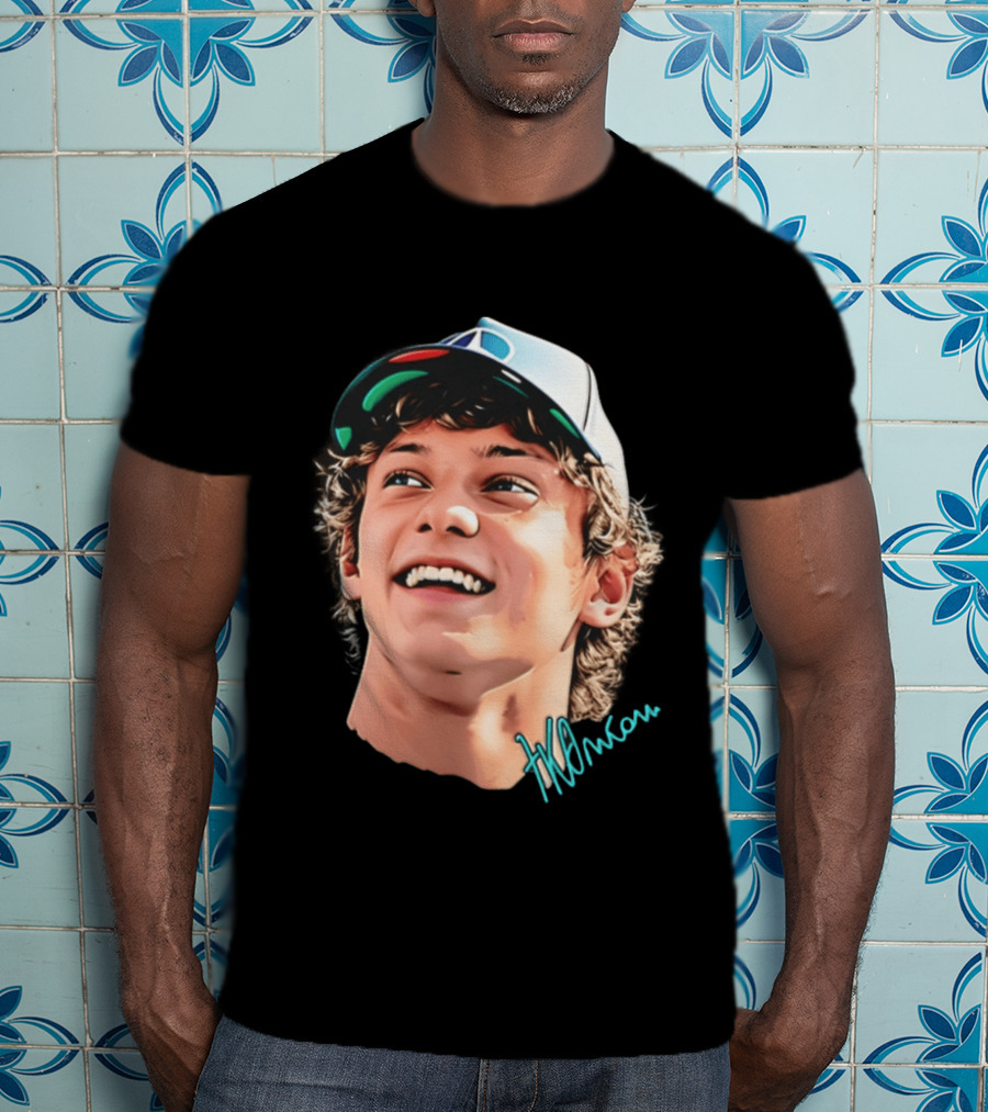 Kimi Antonelli F1 Team Smiley Big Head Signature Cap Racing T-Shirt