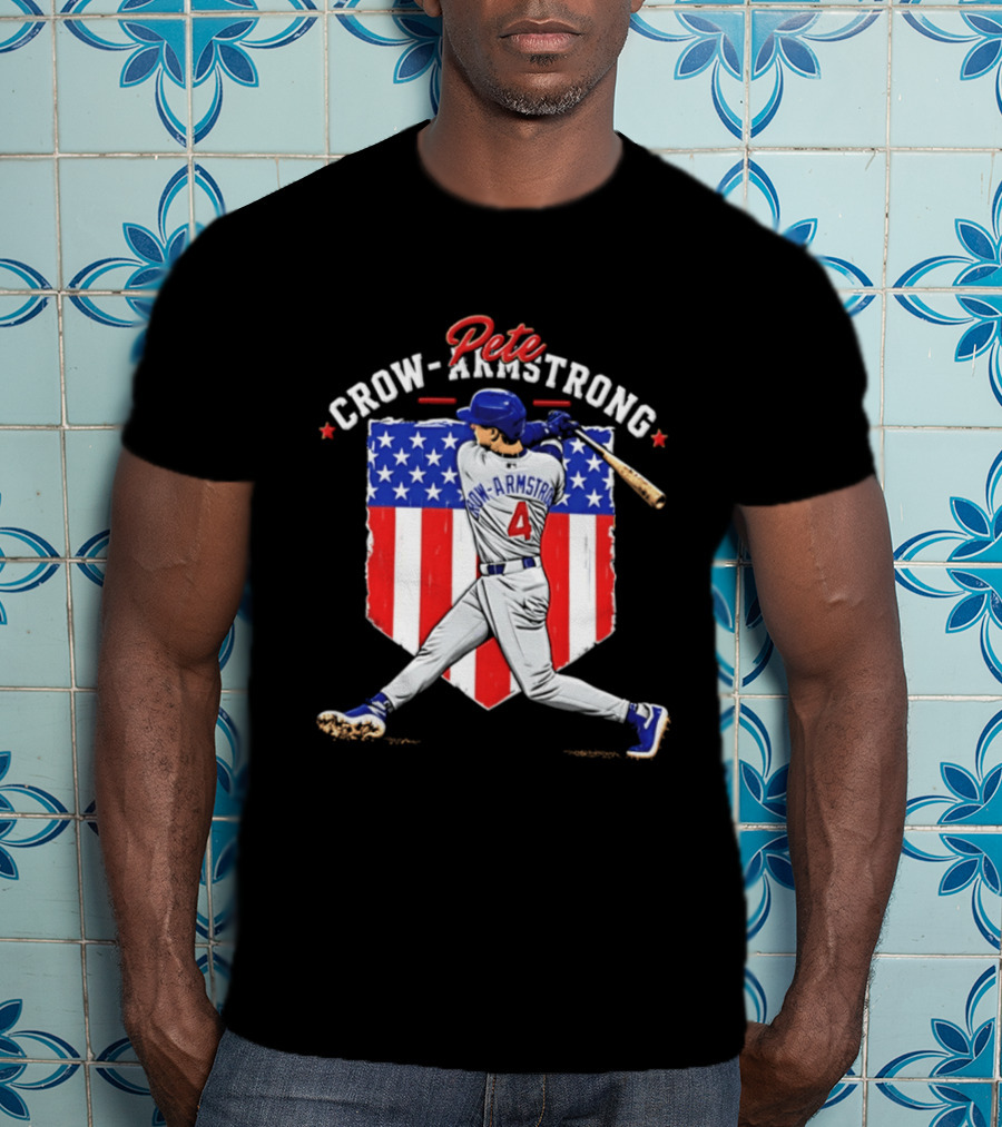 Pete Crow Armstrong Chicago Cubs Baseball 4 American Flag 2026 T-Shirt