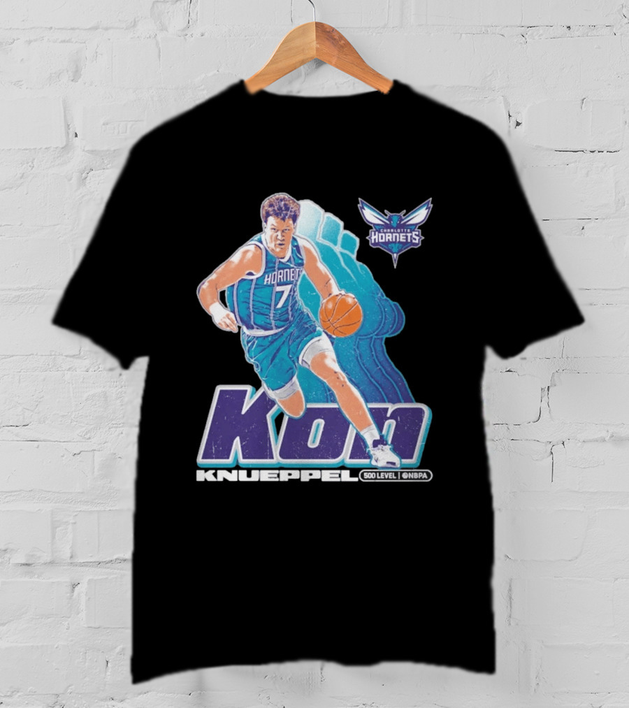 Kon Knueppel Charlotte Hornets NBA Player Number 7 Draft Pick 500 Level Edition T-Shirt