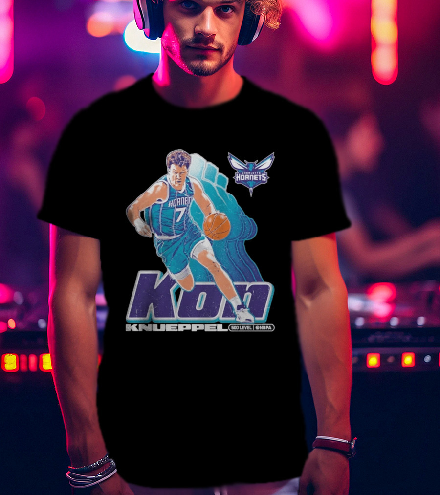 Kon Knueppel Charlotte Hornets NBA Player Number 7 Draft Pick 500 Level Edition T-Shirt