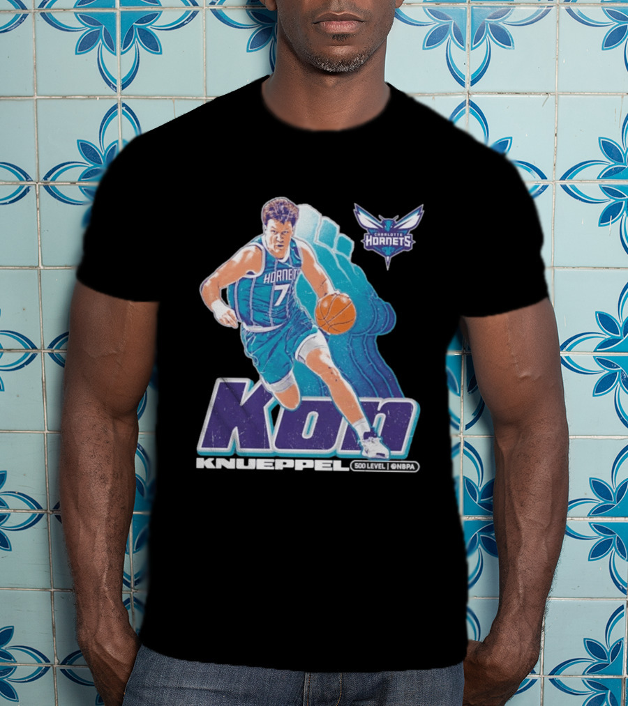 Kon Knueppel Charlotte Hornets NBA Player Number 7 Draft Pick 500 Level Edition T-Shirt