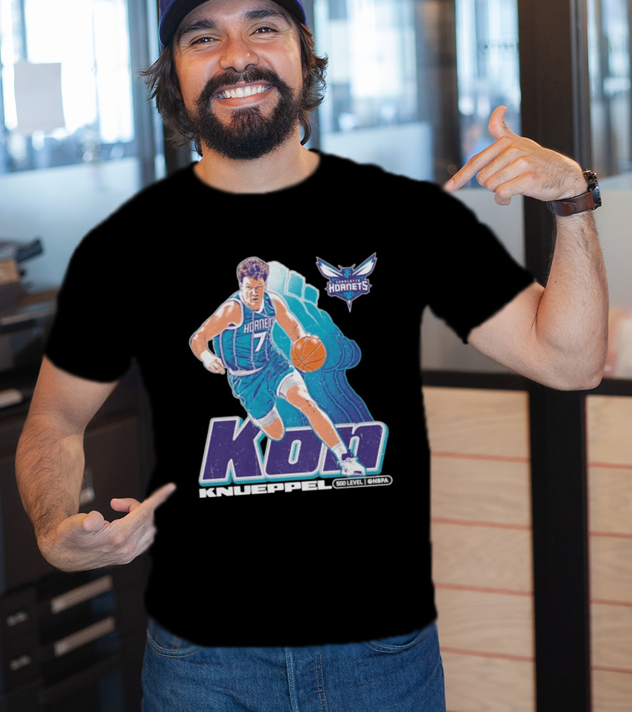 Kon Knueppel Charlotte Hornets NBA Player Number 7 Draft Pick 500 Level Edition T-Shirt