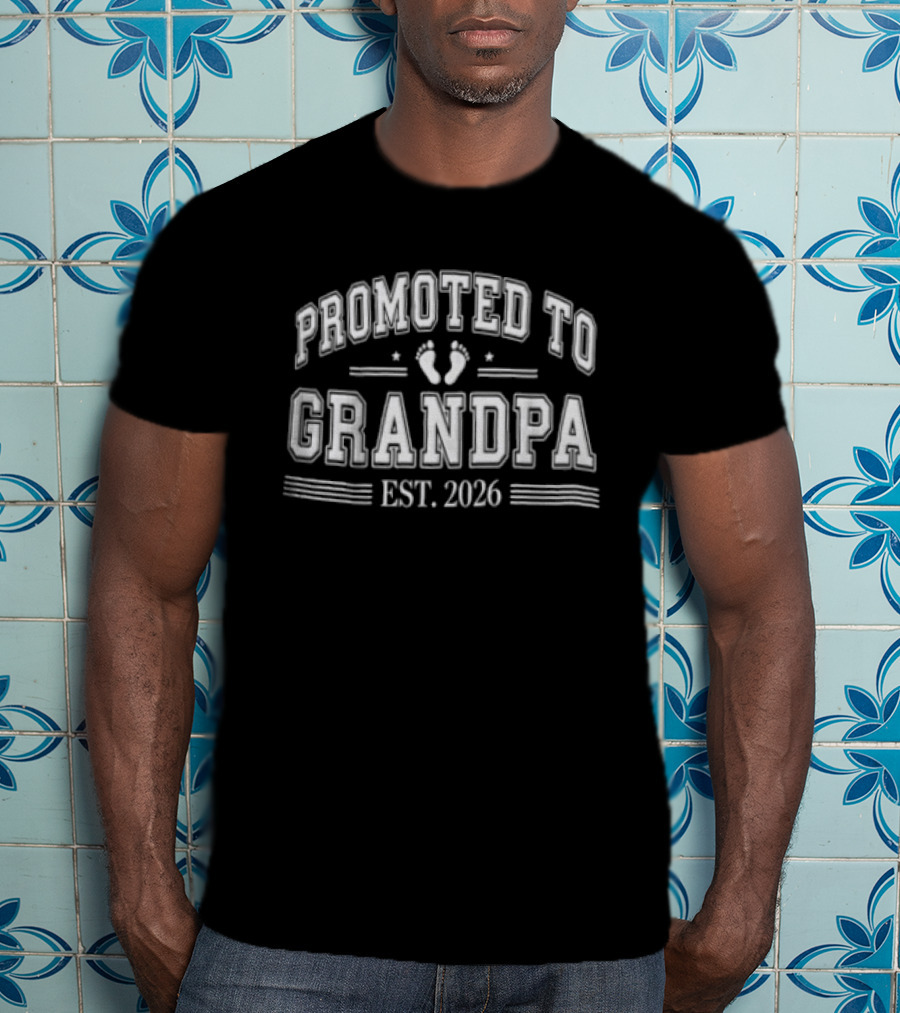 Promoted To Grandpa EST 2026 T-Shirt
