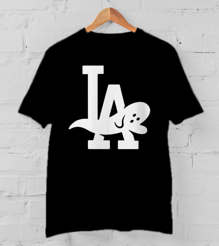 Los Angeles Dodgers LA Ghost Logo Halloween T-Shirt