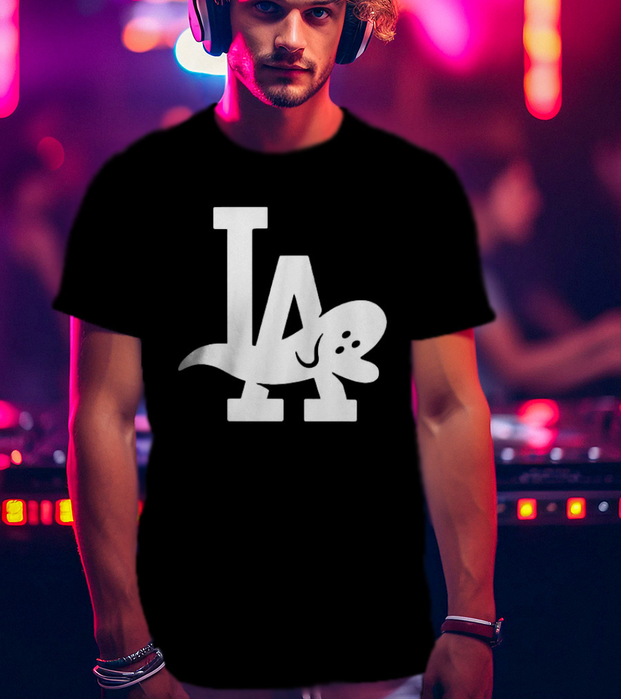 Los Angeles Dodgers LA Ghost Logo Halloween T-Shirt