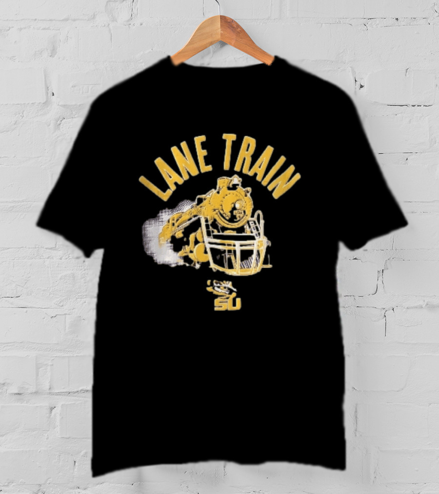 Lane Train Yellow Steam Lsu Tigers NCAA Locomotive Helmet Smoke T-Shirt