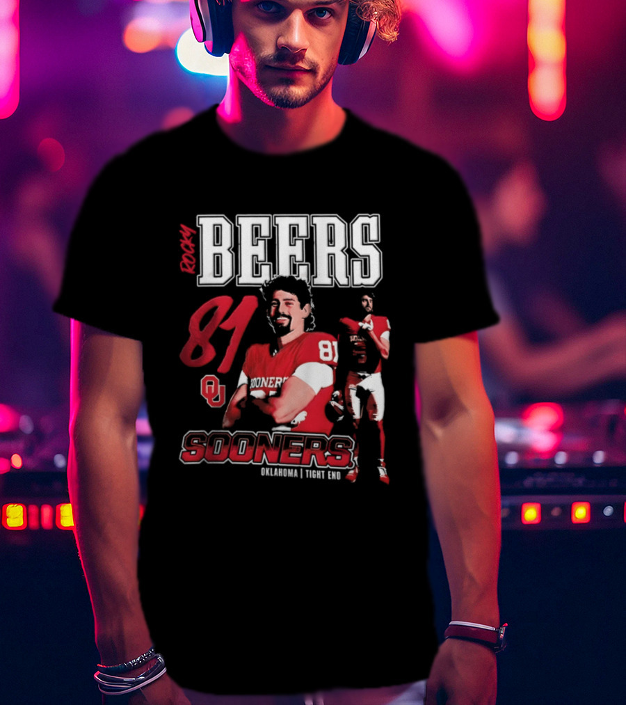 Rocky Beers 81 Oklahoma Sooners Tight End Football Team T-Shirt
