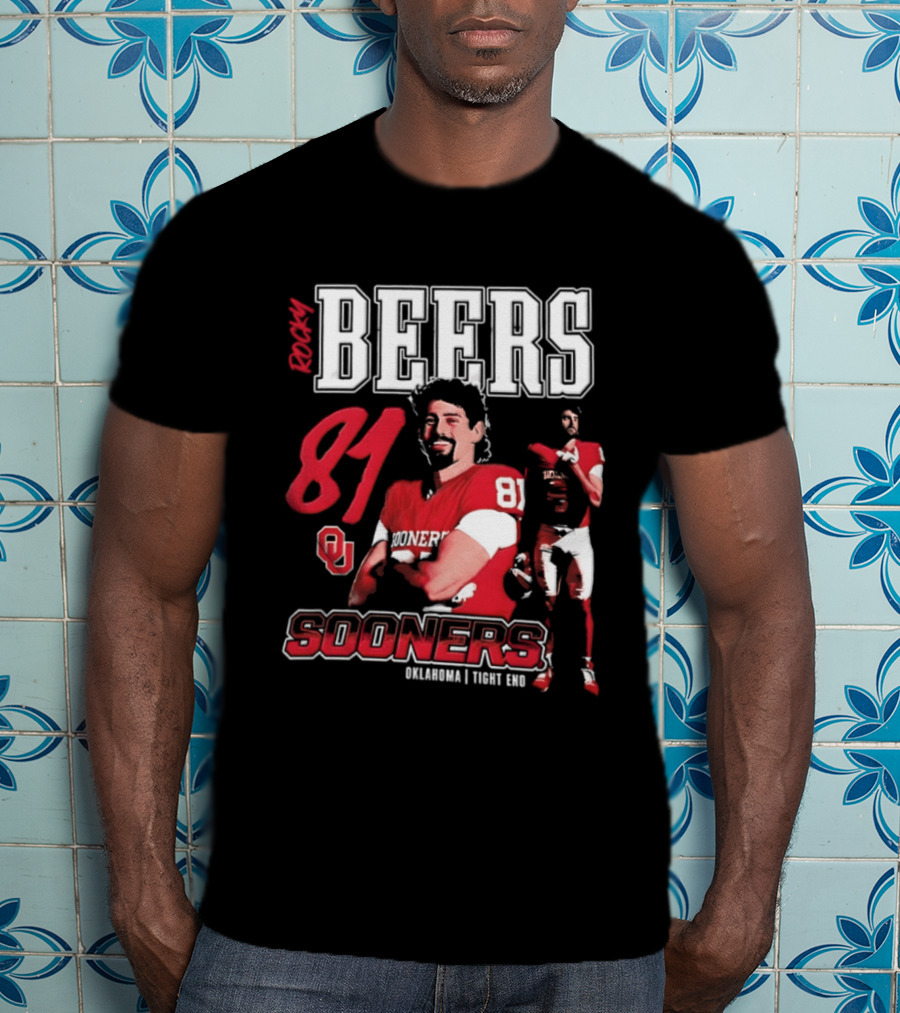 Rocky Beers 81 Oklahoma Sooners Tight End Football Team T-Shirt