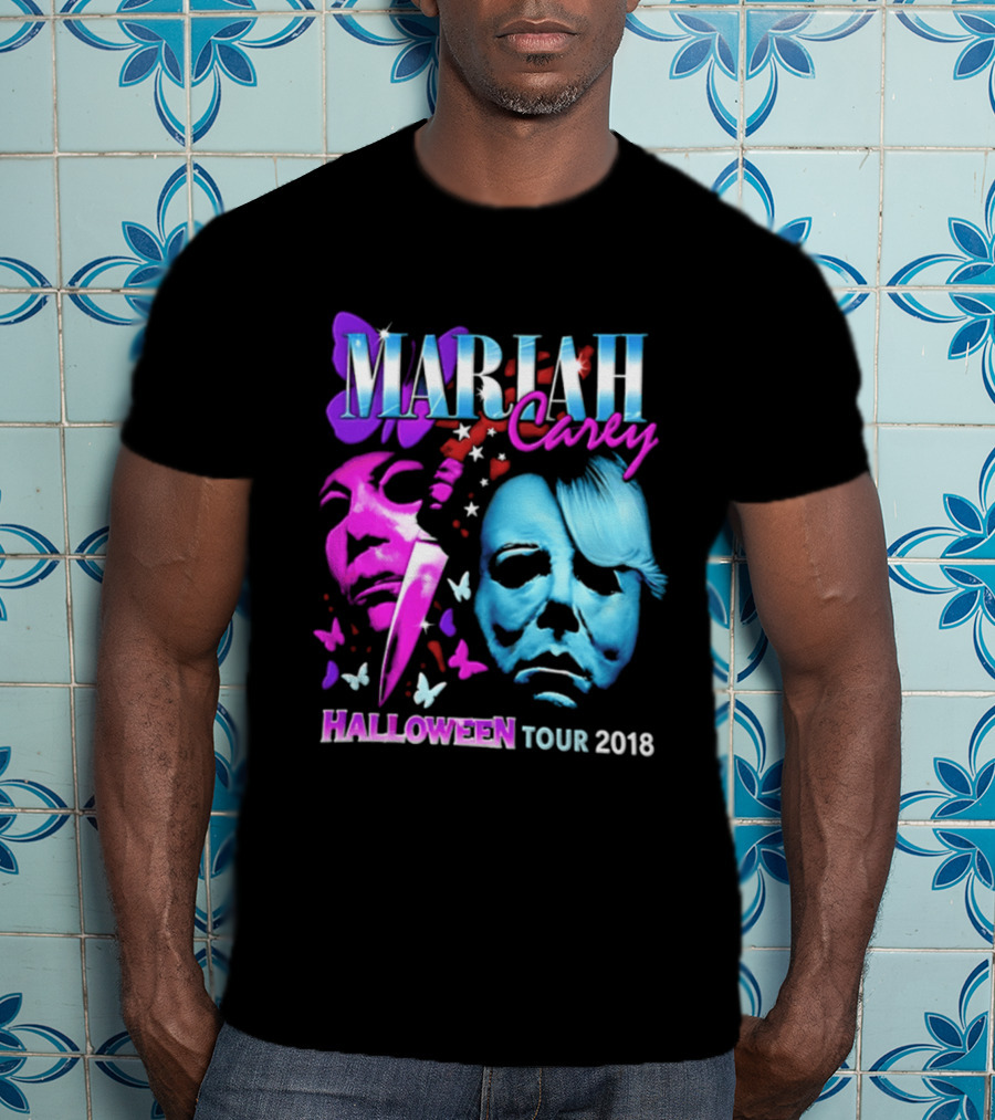 Mariah Carey Halloween Tour 2018 Pop Music Butterfly Mask Knife T-Shirt
