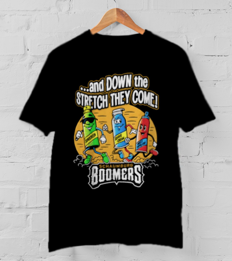 Schaumburg Boomers Racing Condiments Down The Stretch They Come T-Shirt