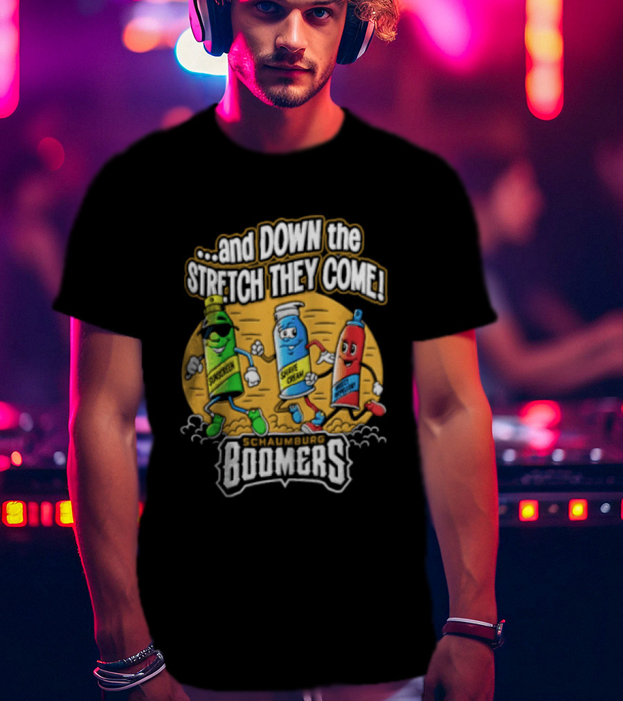 Schaumburg Boomers Racing Condiments Down The Stretch They Come T-Shirt