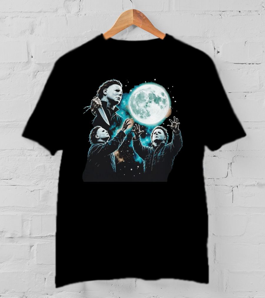Michael Myers Halloween Moon Knife Scene T-Shirt