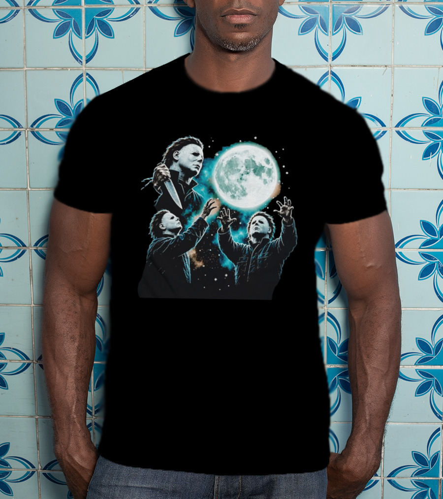 Michael Myers Halloween Moon Knife Scene T-Shirt