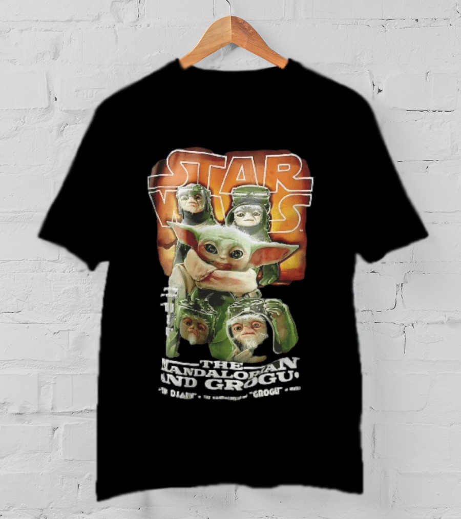 Star Wars The Mandalorian Grogu Din Djarin Anzellan Droidsmiths Collage This Is Way T-Shirt